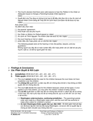 Form FL Modify610 Final Order and Findings on Petition to Change a Parenting Plan, Residential Schedule or Custody Order (Ormdd/Ordymt) - Washington (English/Vietnamese), Page 2