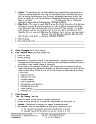 Form FL Modify610 Final Order and Findings on Petition to Change a Parenting Plan, Residential Schedule or Custody Order (Ormdd/Ordymt) - Washington (English/Vietnamese), Page 9