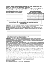 Form XR121 Temporary Extreme Risk Protection Order - Without Notice (Exrpo) - Washington (English/Vietnamese), Page 2