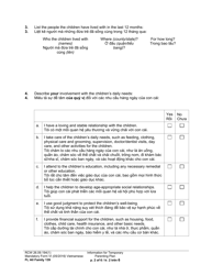 Form FL All Family139 Information for Temporary Parenting Plan - Washington (English/Vietnamese), Page 2