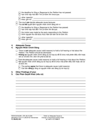 Form FL Modify604 Order on Adequate Cause to Change a Parenting/Custody Order - Washington (English/Vietnamese), Page 3