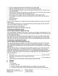 Form FL Divorce223 Motion for Temporary Family Law Order - Washington (English/Vietnamese), Page 2