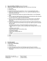 Form FL Divorce223 Motion for Temporary Family Law Order - Washington (English/Vietnamese), Page 4
