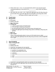 Form FL Divorce223 Motion for Temporary Family Law Order - Washington (English/Vietnamese), Page 5