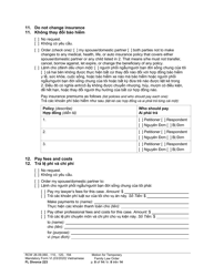 Form FL Divorce223 Motion for Temporary Family Law Order - Washington (English/Vietnamese), Page 8
