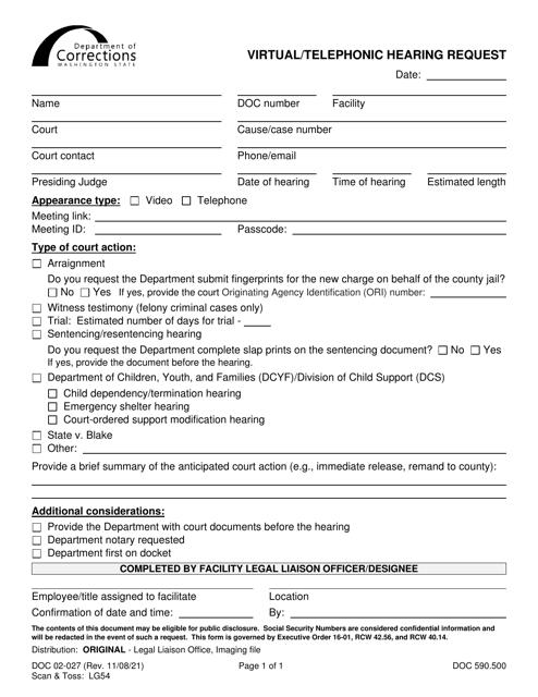 Form DOC02-027  Printable Pdf