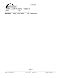 Form DOC13-465 Mental Health Transfer Screening - Washington, Page 3