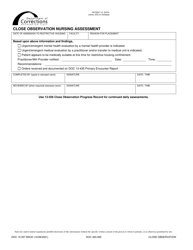 Form DOC13-557 Close Observation Nursing Assessment - Washington, Page 2