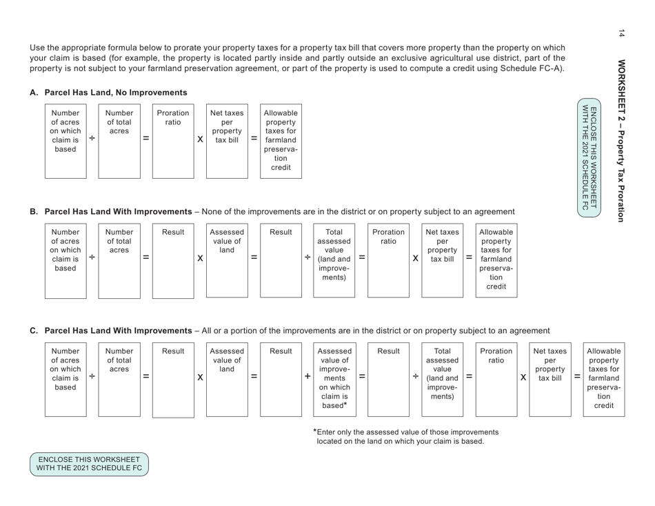 Instructions for Form I-025 Schedule FC Wisconsin Farmland Preservation Credit - Wisconsin, Page 14