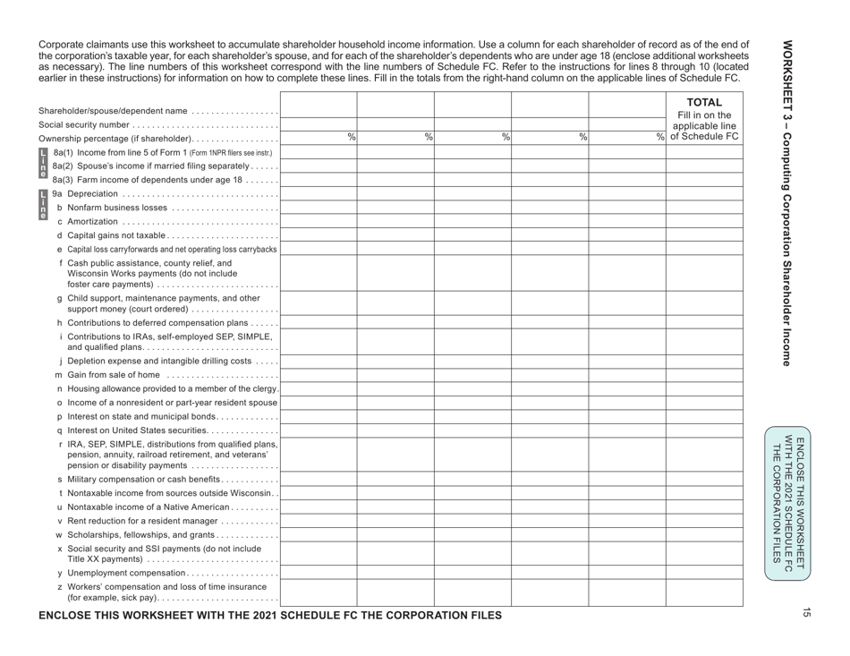 Instructions for Form I-025 Schedule FC Wisconsin Farmland Preservation Credit - Wisconsin, Page 15