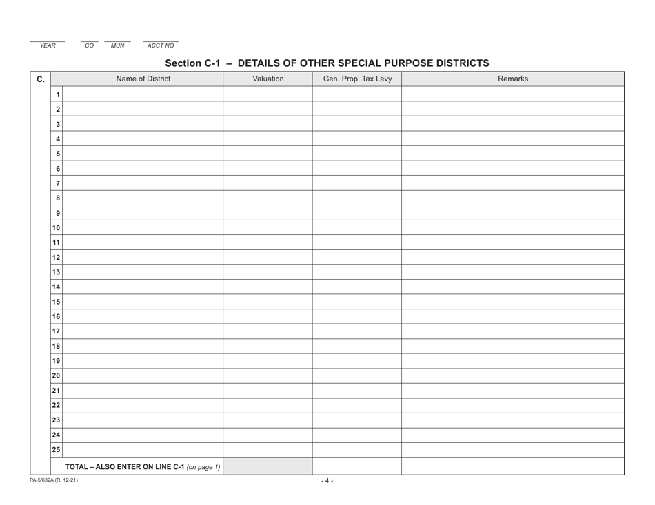 Form PA-5 / 632A Statement of Taxes - Wisconsin, Page 4