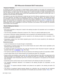 Instructions for Form IC-010 Schedule 5S-ET Entity-Level Tax Computation - Wisconsin