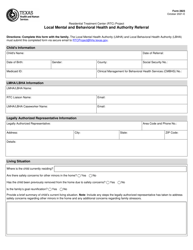 Document preview: Form 2823 Local Mental and Behavioral Health and Authority Referral - Texas