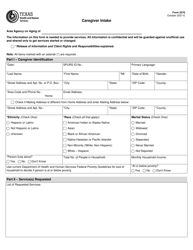 Form 2270 Caregiver Intake - Texas
