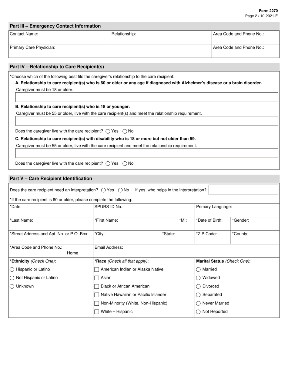 Form 2270 Fill Out Sign Online And Download Fillable Pdf Texas Templateroller 7773