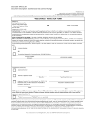 Form PTO/SB/47 &quot;Fee Address Indication Form&quot;