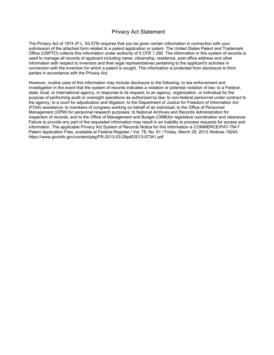 Form PTO / SB / 66 Petition to Accept Unintentionally Delayed Payment of Maintenance Fee in an Expired Patent (37 Cfr 1.378(B)), Page 5