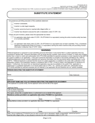 Form PTO/AIA/04 Substitute Statement in Lieu of an Oath or Declaration for Plant Patent Application (35 U.s.c. 115(D) and 37 Cfr 1.64), Page 2