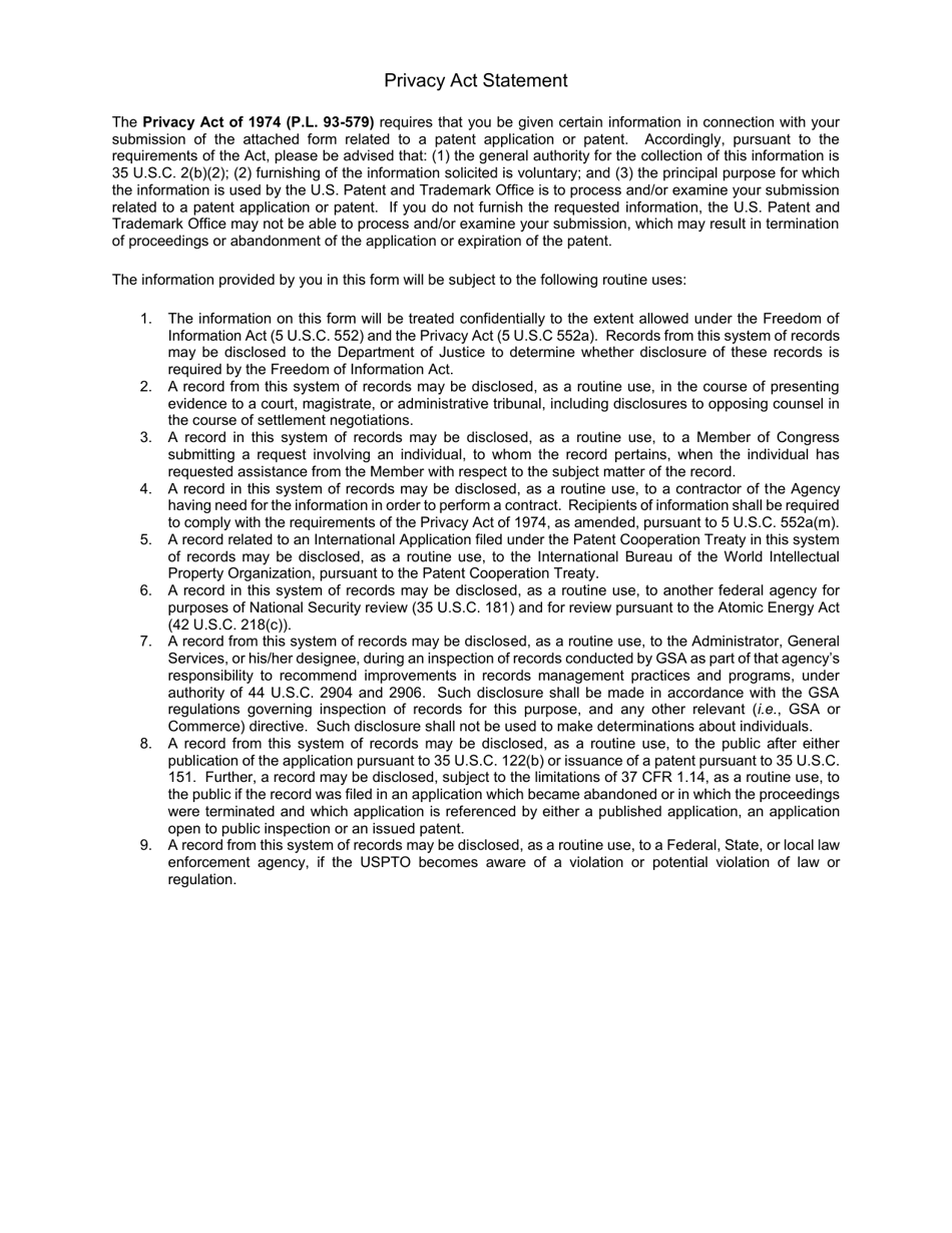 Form PTO / AIA / 80 Power of Attorney to Prosecute Applications Before the Uspto, Page 2