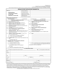 Form PTO/AIA/50 &quot;Reissue Patent Application Transmittal&quot;