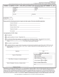 Document preview: Form PTO/AIA/67 Power to Inspect/Copy - for Applications Filed on or After September 16, 2012