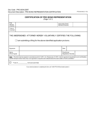 Document preview: Form PTO/AIA/440 Certification of Pro Bono Representation