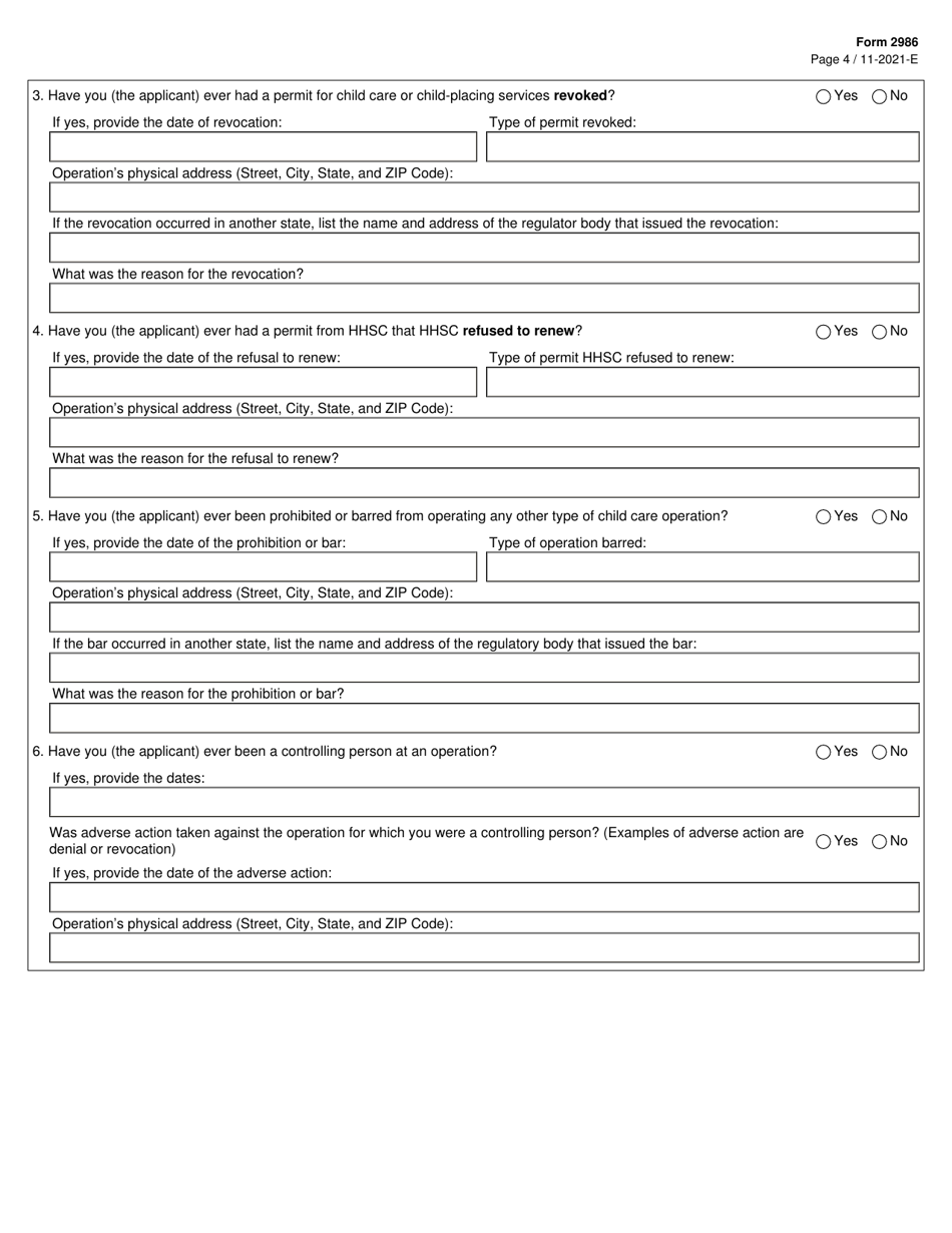 Form 2986 Listing Permit Request - Texas, Page 4