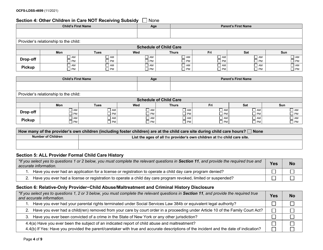 Form OCFS-LDSS-4699 Enrollment Form for Provider of Legally Exempt in-Home Child Care and Legally Exempt Family Child Care - New York, Page 4