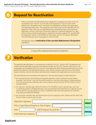 Form 1611 Application for Recordal of Insignia or Renewal/Reactivation of Recordal Under the Fastener Quality Act, Page 5
