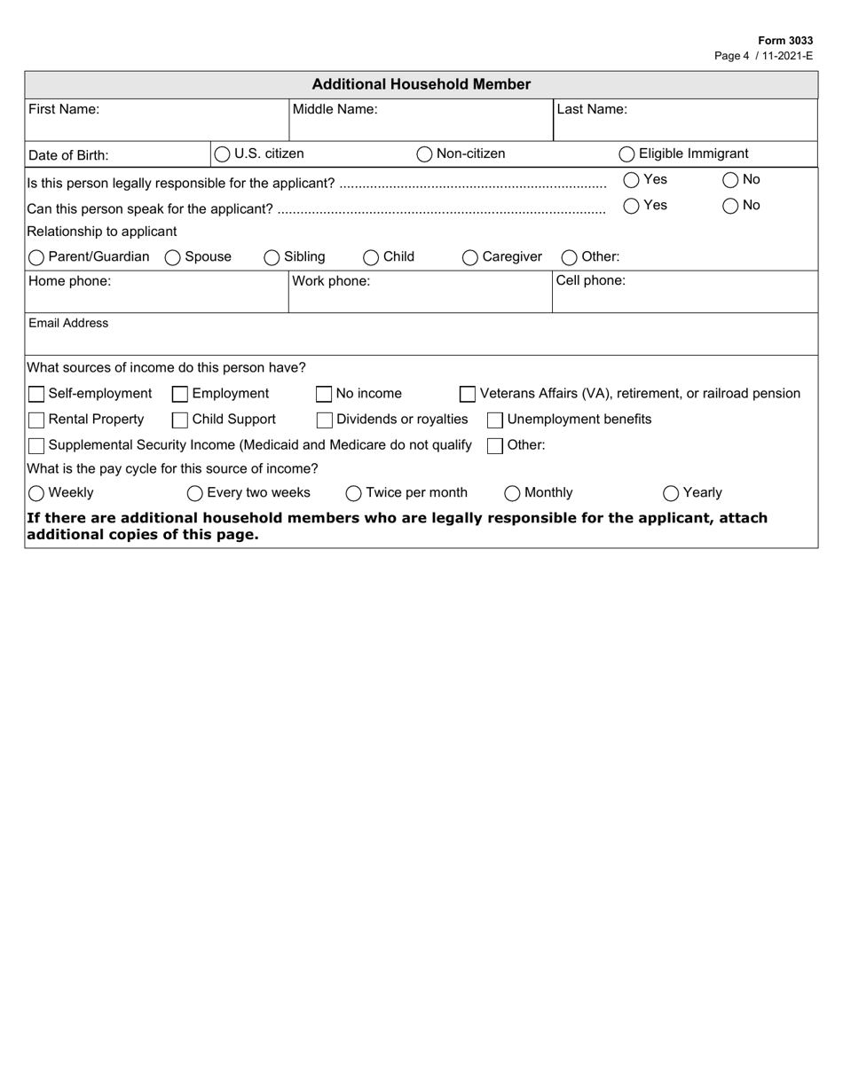 Form 3033 Hemophilia Assistance Program Application - Texas, Page 4