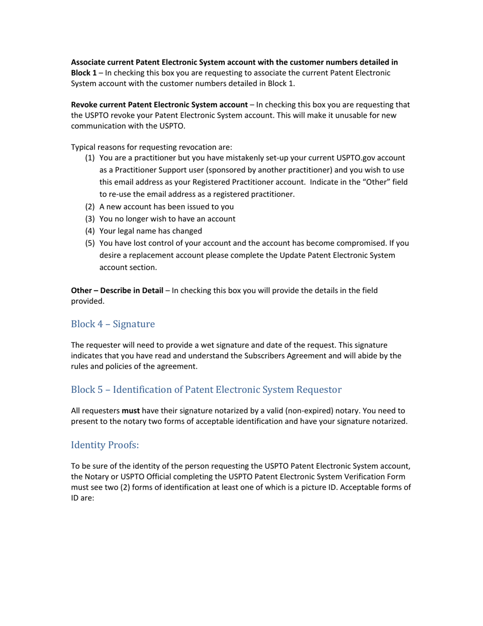 Instructions for Form PTO-2042A Patent Electronic System Verification Form, Page 3