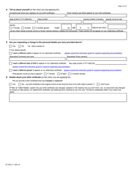 Form CIT0001 Application for Citizenship Certificate for Adults and Minors (Proof of Citizenship) - Canada, Page 2