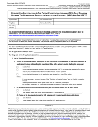Form PTO/SB/20NI Request for Participation in the Patent Prosecution Highway (Pph) Pilot Program Between the Nicaraguan Registry of Intellectual Property (Nrip) and the Uspto