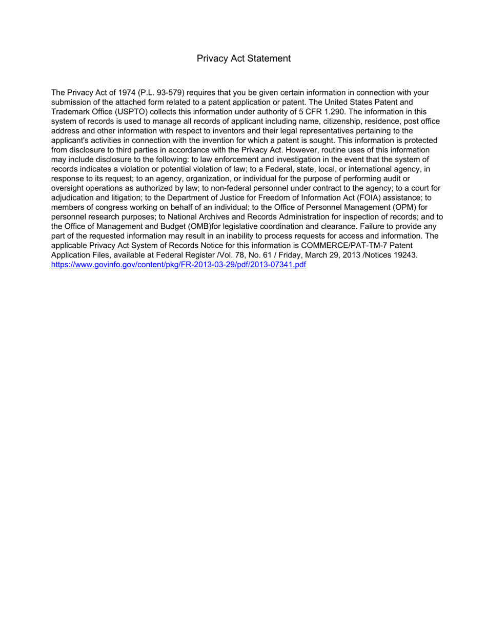 Form PTO / SB / 20NI Request for Participation in the Patent Prosecution Highway (Pph) Pilot Program Between the Nicaraguan Registry of Intellectual Property (Nrip) and the Uspto, Page 3