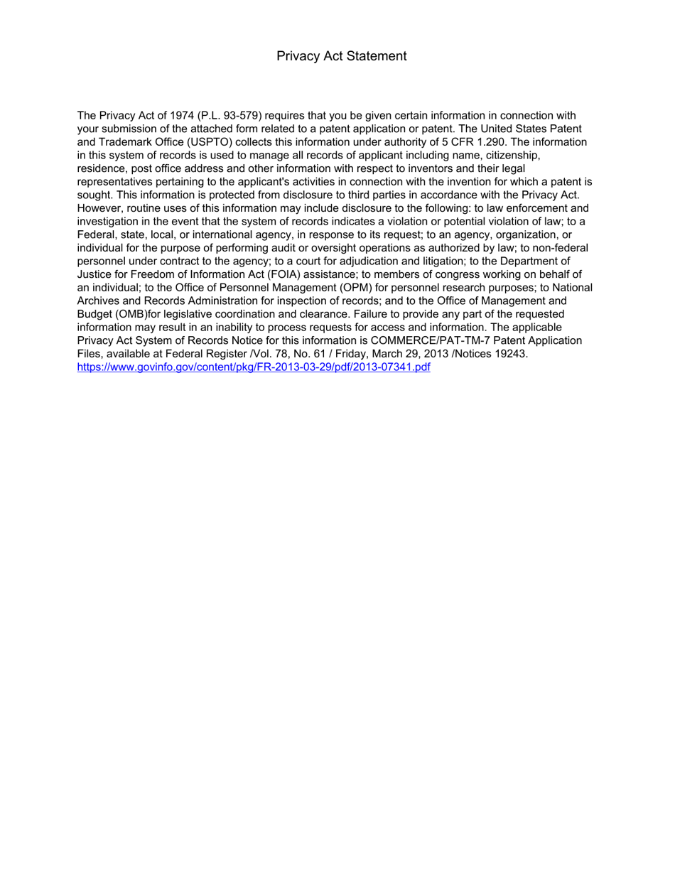 Form PTO / SB / 20TW Request for Participation in the Patent Prosecution Highway (Pph) Pilot Program Between the Taiwan Intellectual Property Office (Tipo) and the Uspto, Page 3