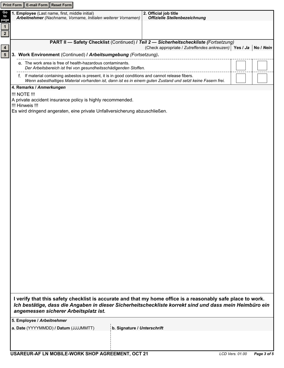 Usareur-AF Local National Mobile-Work Agreement (English / German), Page 3