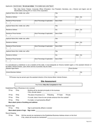 Form 38-5110 Manufacturer/Distributor Application - Arizona, Page 2