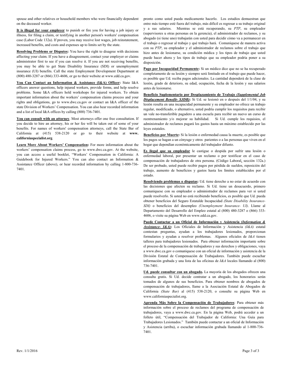 Form IA1 Information  Assistance Unit Guide - How to File a Workers Compensation Claim Form - California, Page 5