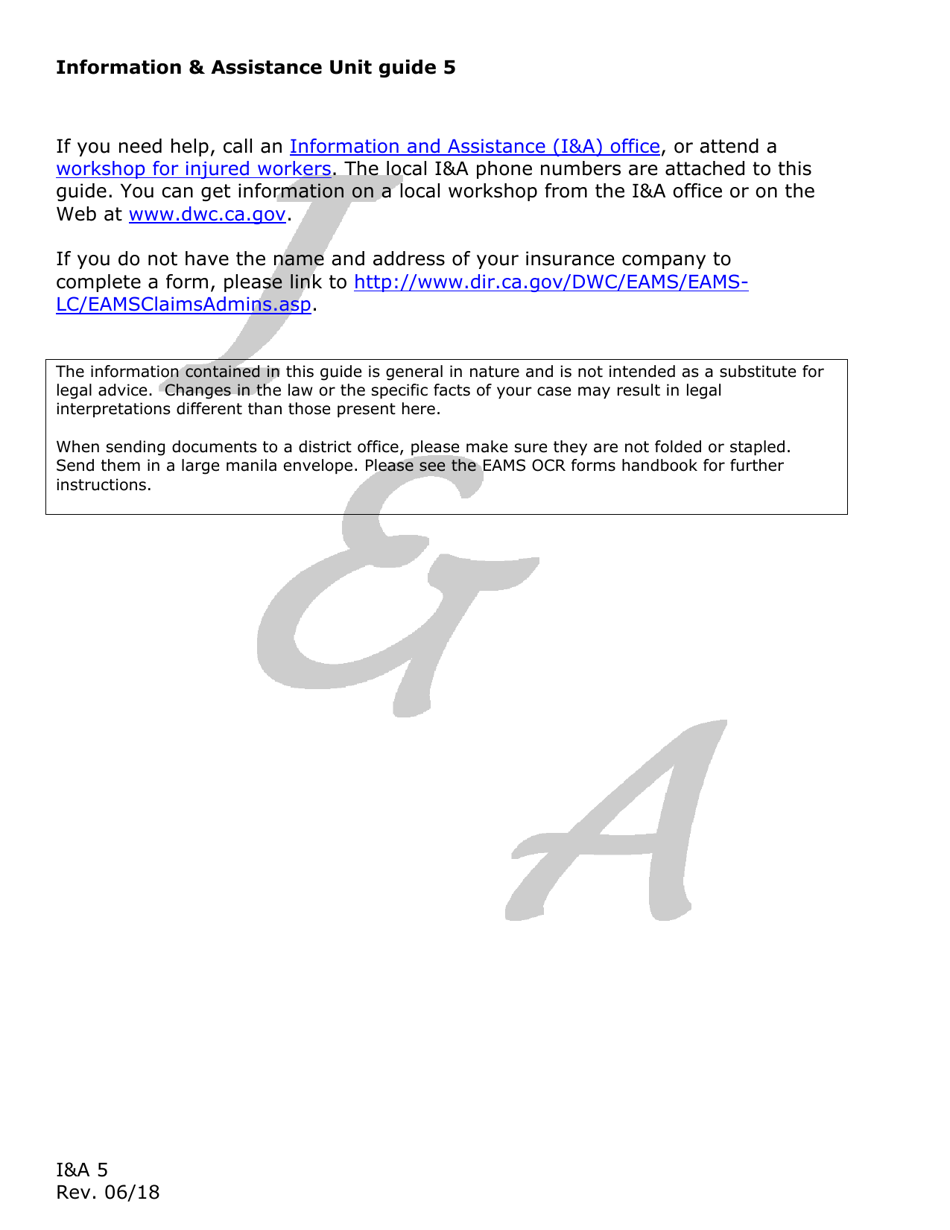 Form IA5 Information  Assistance Unit Guide - How to File a Declaration of Readiness to Proceed - California, Page 2