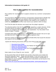 Form I&amp;A12 &quot;Information &amp; Assistance Unit Guide - How to File a Petition for Reconsideration&quot; - California