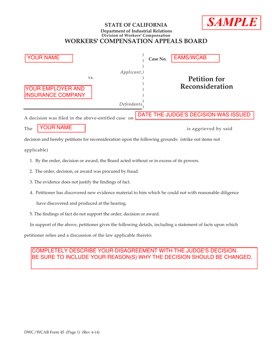 Form IA12 Information  Assistance Unit Guide - How to File a Petition for Reconsideration - California, Page 9