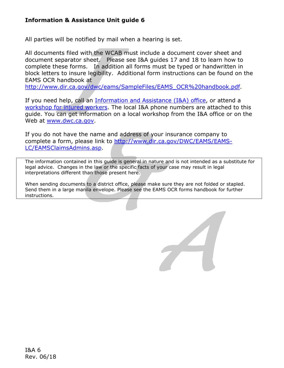 Form IA6 Information  Assistance Unit Guide - How to Request an Expedited Hearing - California, Page 2