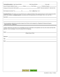 Cal/OSHA Form 41-3 Activity Notification Form for Holders of Annual Permits - Buildings/Structures, Scaffolding/Falsework, Demolition, Trenches/Excavations - California, Page 2
