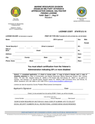 Disabled Military Veteran&#039;s Appreciation Annual Saltwater Fishing License Application - Alabama, Page 2