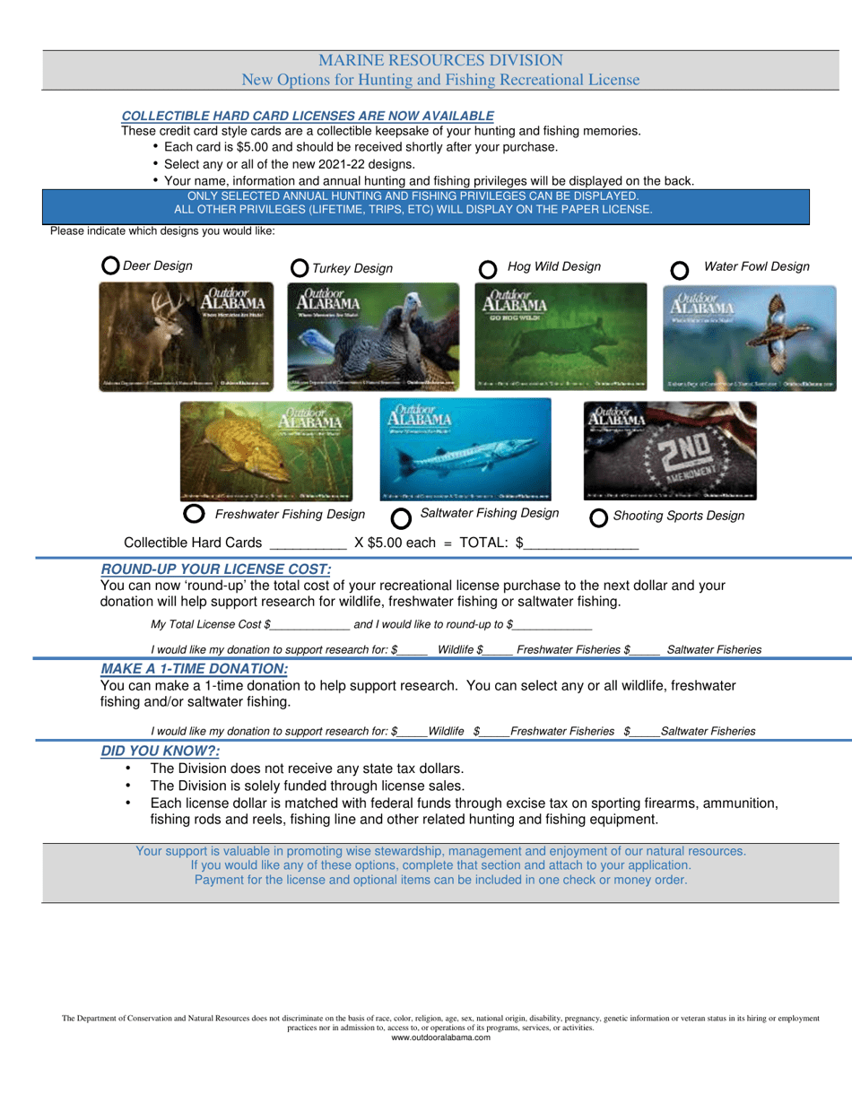 Disabled Military Veterans Appreciation Annual Saltwater Fishing License Application - Alabama, Page 3