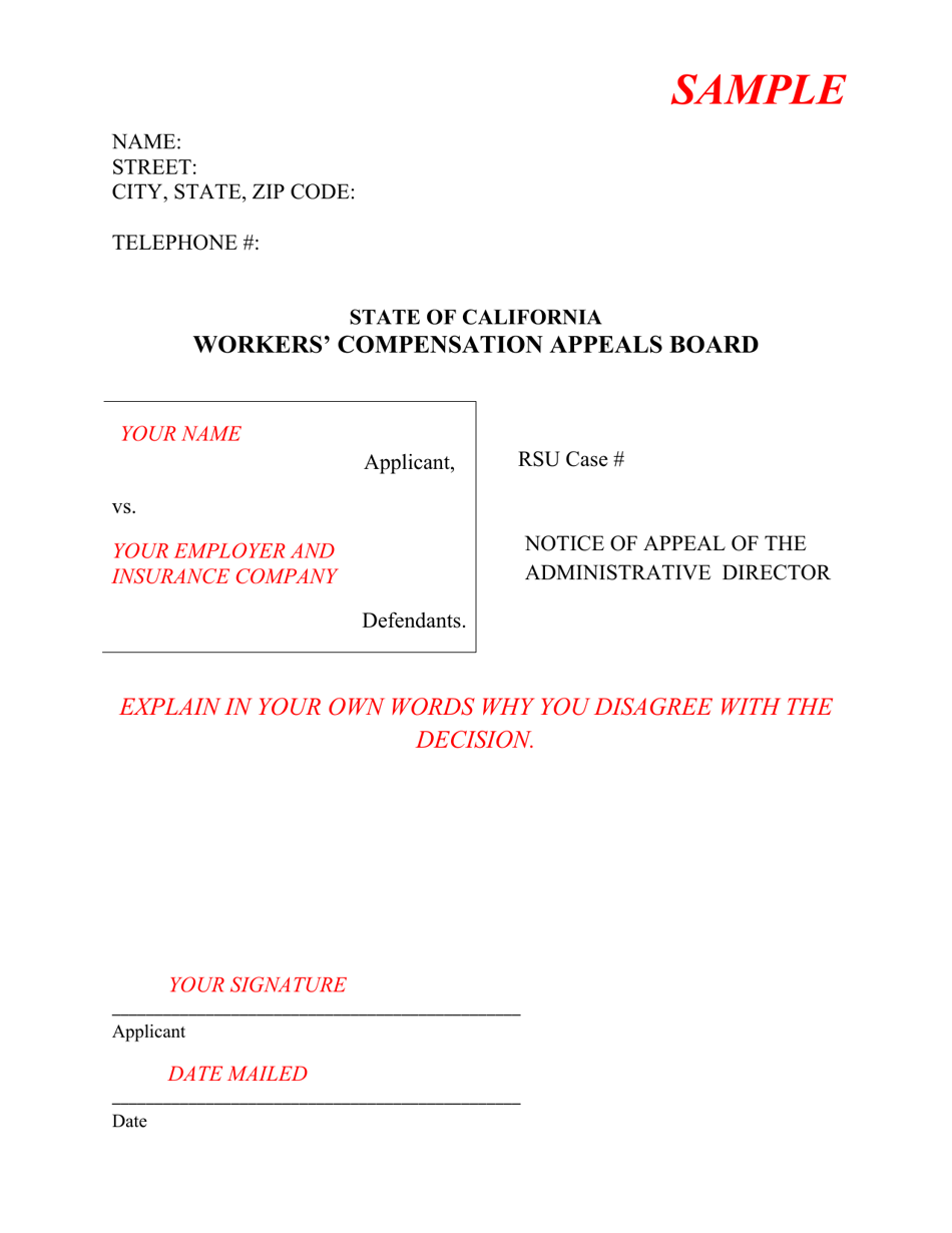 Form IA13 Information  Assistance Unit Guide - How to File an Appeal of the Administrative Director - California, Page 9