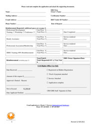 Dbe 50% Reimbursement Program Application - Alaska, Page 3