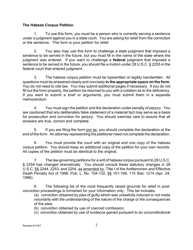 Instructions for Application for a Writ of Habeas Corpus Pursuant to 28 U.s.c. 2254 by a Person in State Custody - Connecticut, Page 2