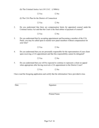 Application for Appointment to the Cja Panel - Connecticut, Page 9