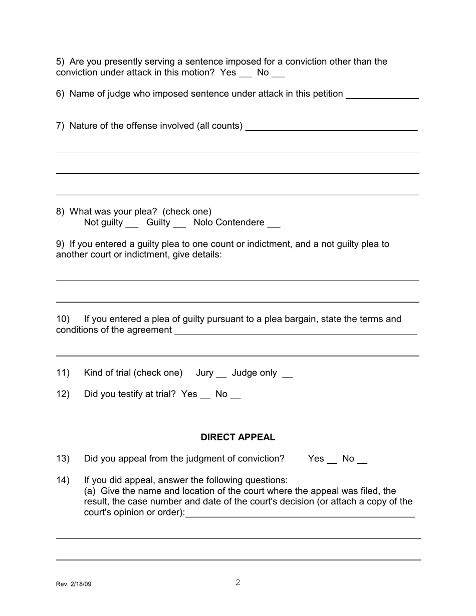 Petition Pursuant to 28 U.s.c. 2255 to Vacate, Set Aside, or Correct Sentence by a Person in Federal Custody - Connecticut, Page 2